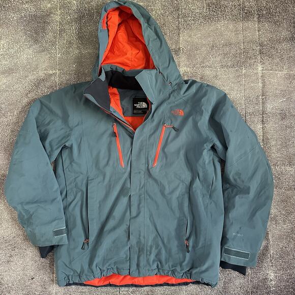 Men's The North Face Jeppeson Blue Orange Hyvent Puffer Zip Up Ski Jacket Sz XL